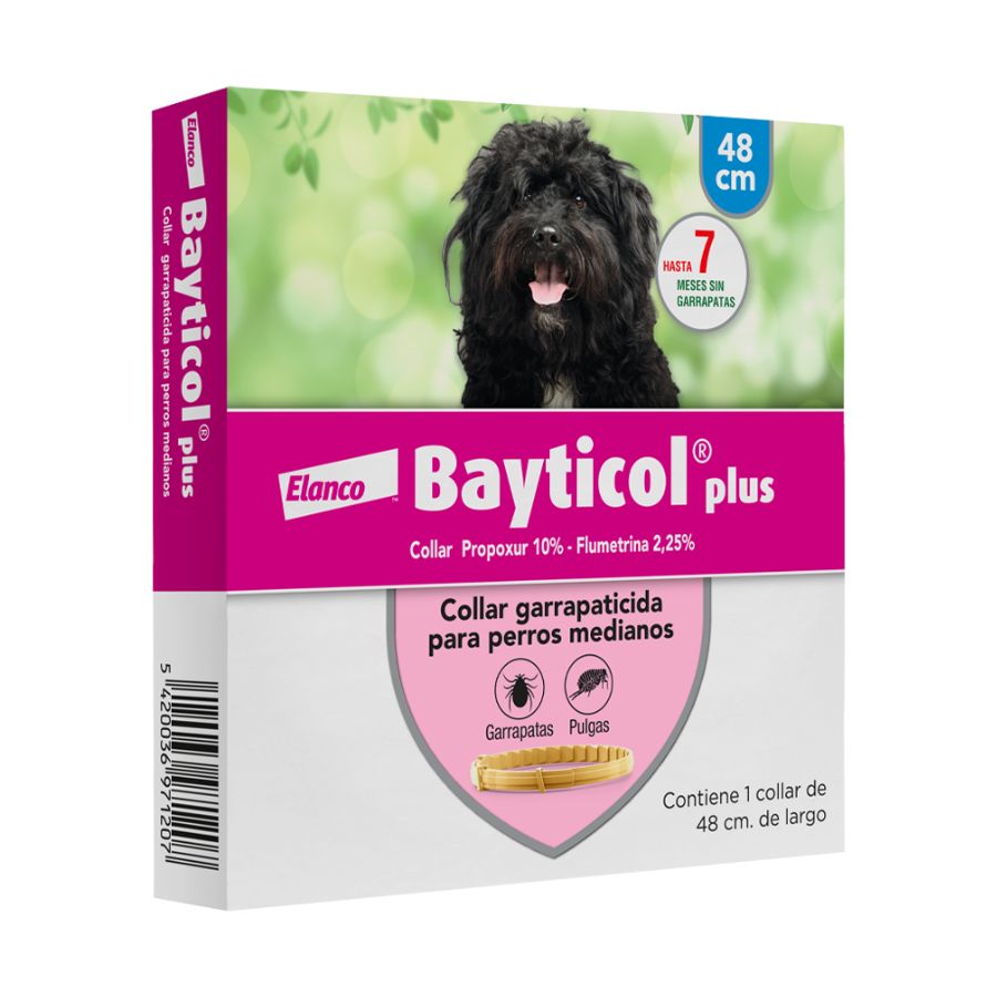 Desparasitante para perros Bayticol collar plus tamaño medio 48cm, , large image number null